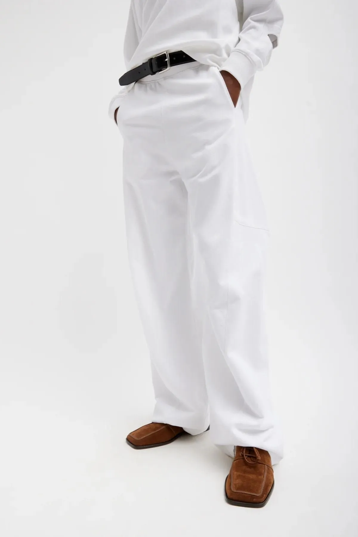 Tibi Summer Sweatshirting Winslow Pant - White