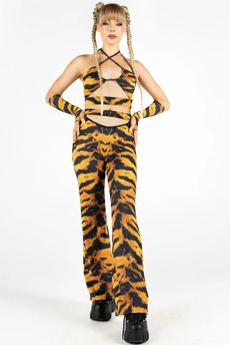 Tiger Cut Out Flare Pants
