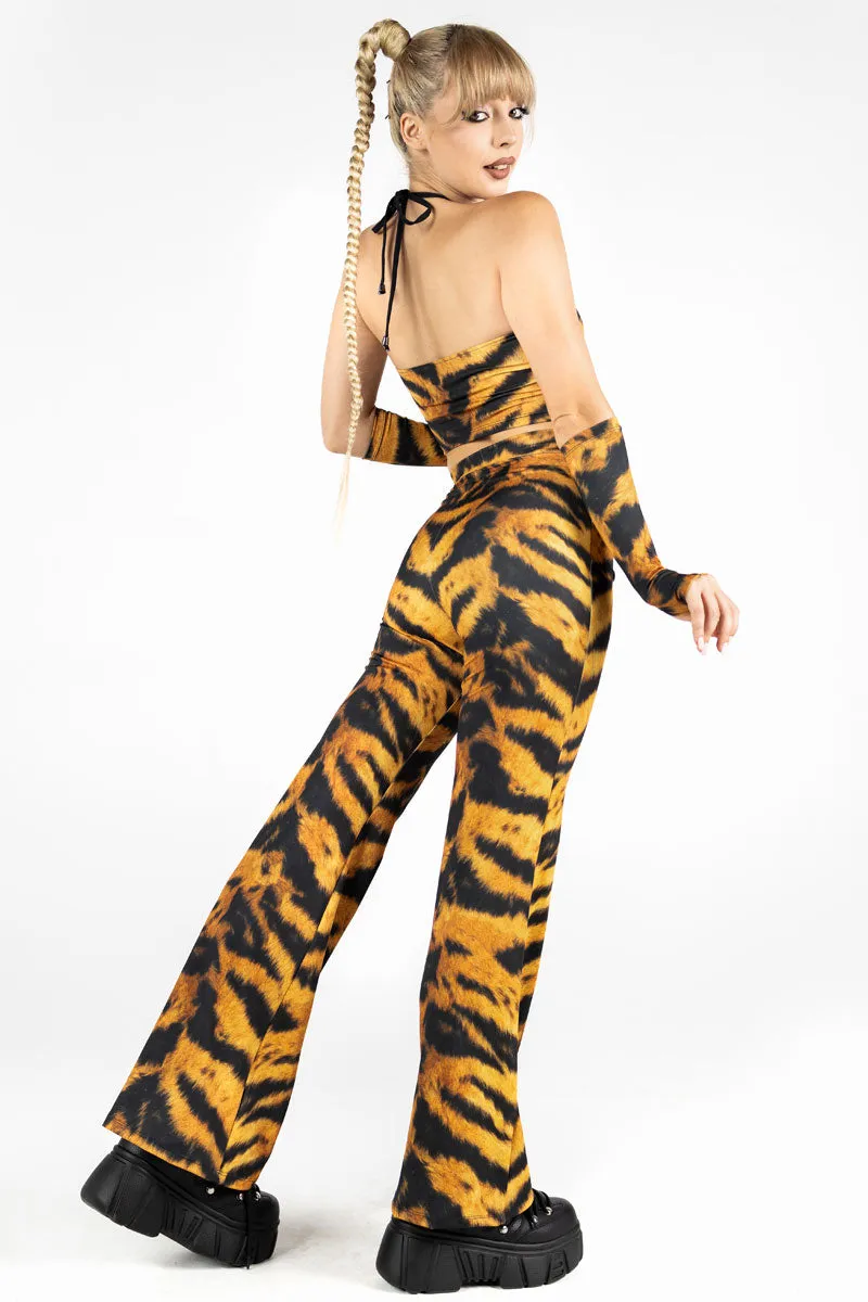Tiger Cut Out Flare Pants