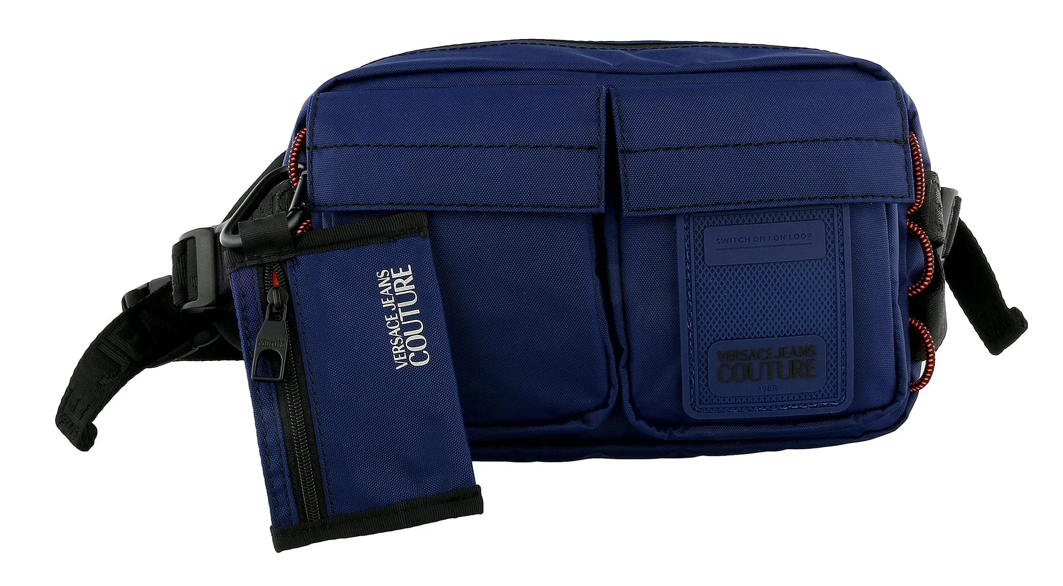Versace Jeans Couture Blue Technical Fabric Adjustable Waist Bag/Fanny Pack
