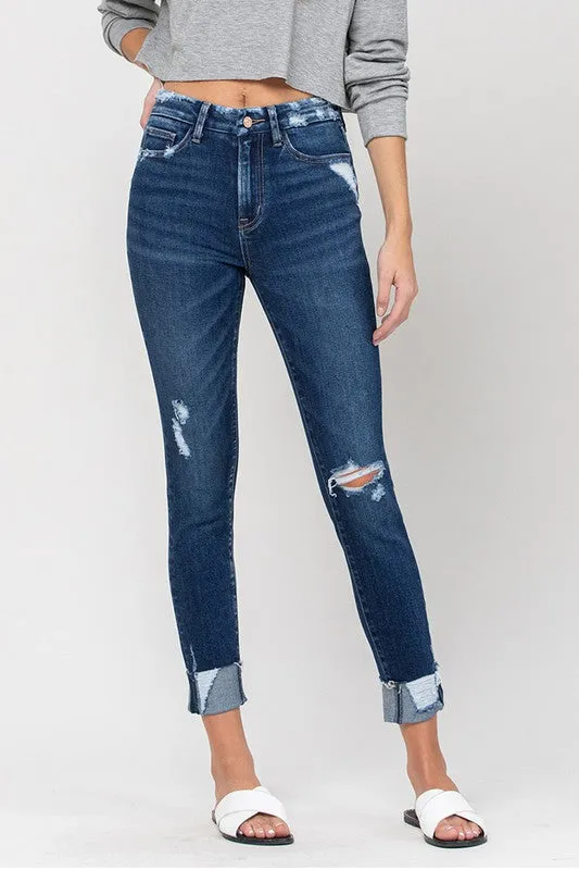 Vervet by Flying Monkey High Rise Distressed Clean Cut Crop Skinny Jeans