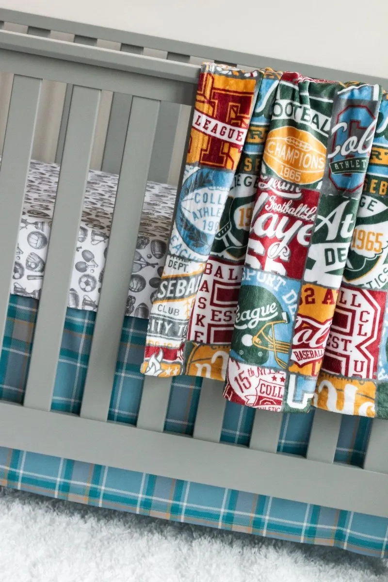 Vintage Sports Plaid Crib Skirt