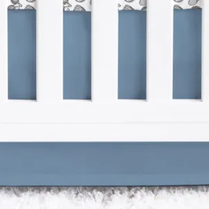 Vintage Sports Solid Blue Crib Skirt
