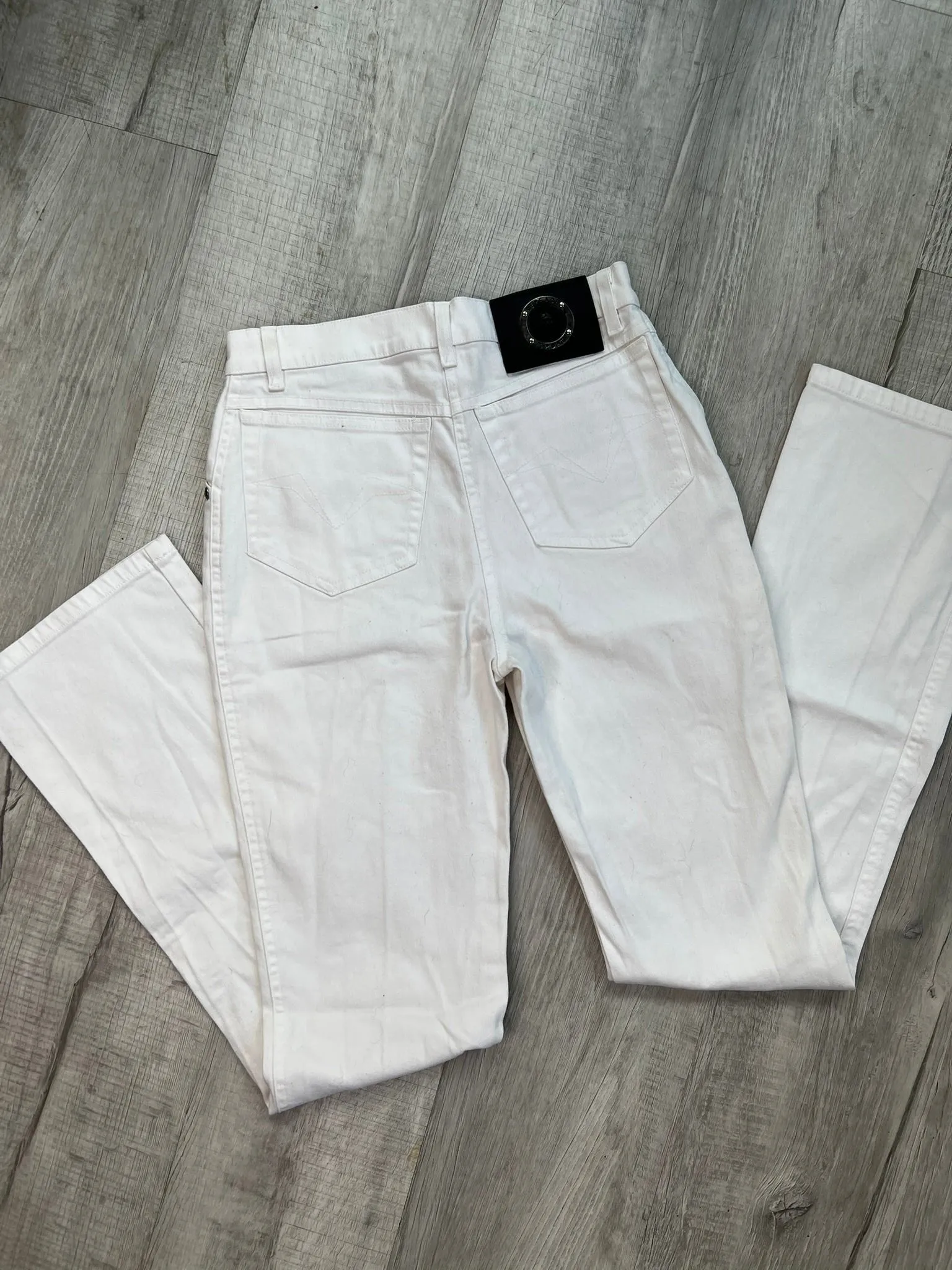 Vintage Versace Sport Slim Bootcut White Jeans - Made in Italy