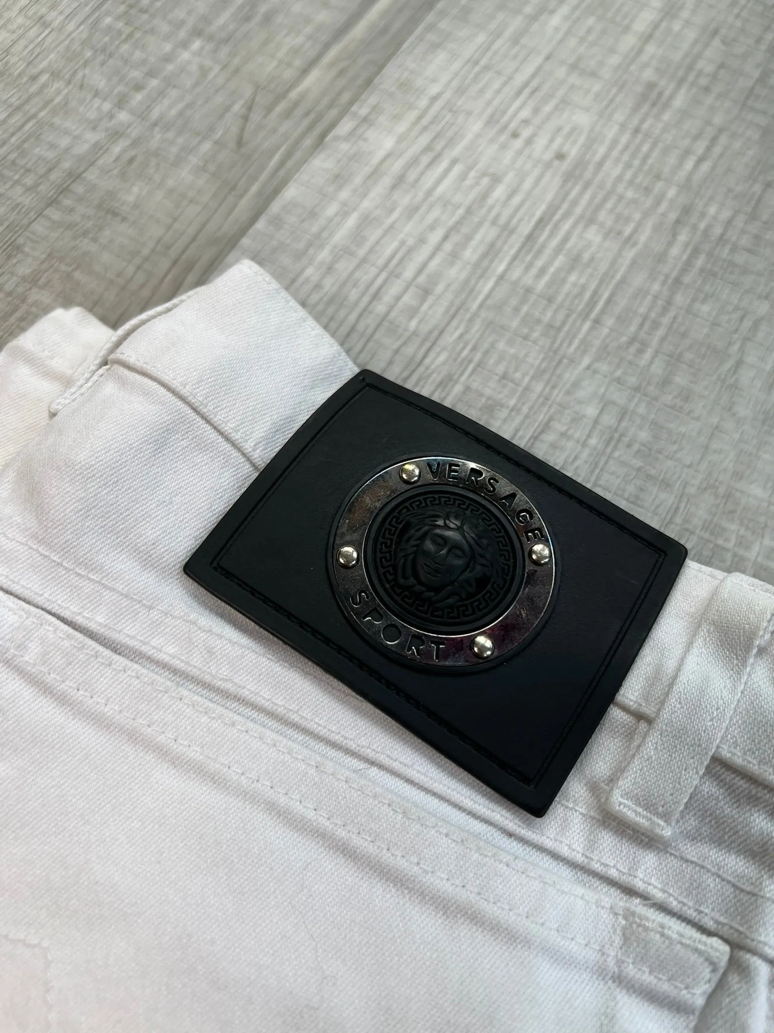 Vintage Versace Sport Slim Bootcut White Jeans - Made in Italy