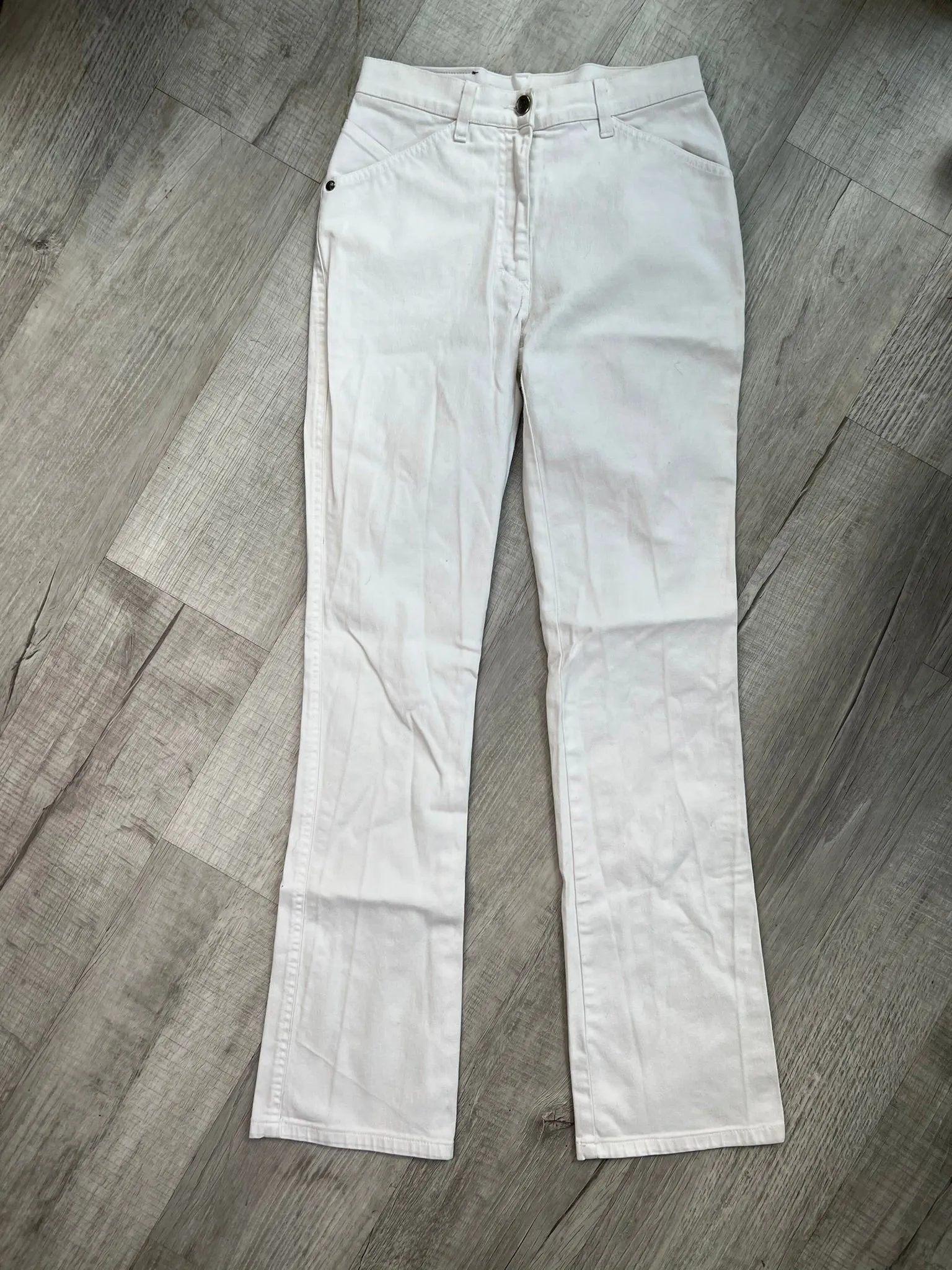 Vintage Versace Sport Slim Bootcut White Jeans - Made in Italy