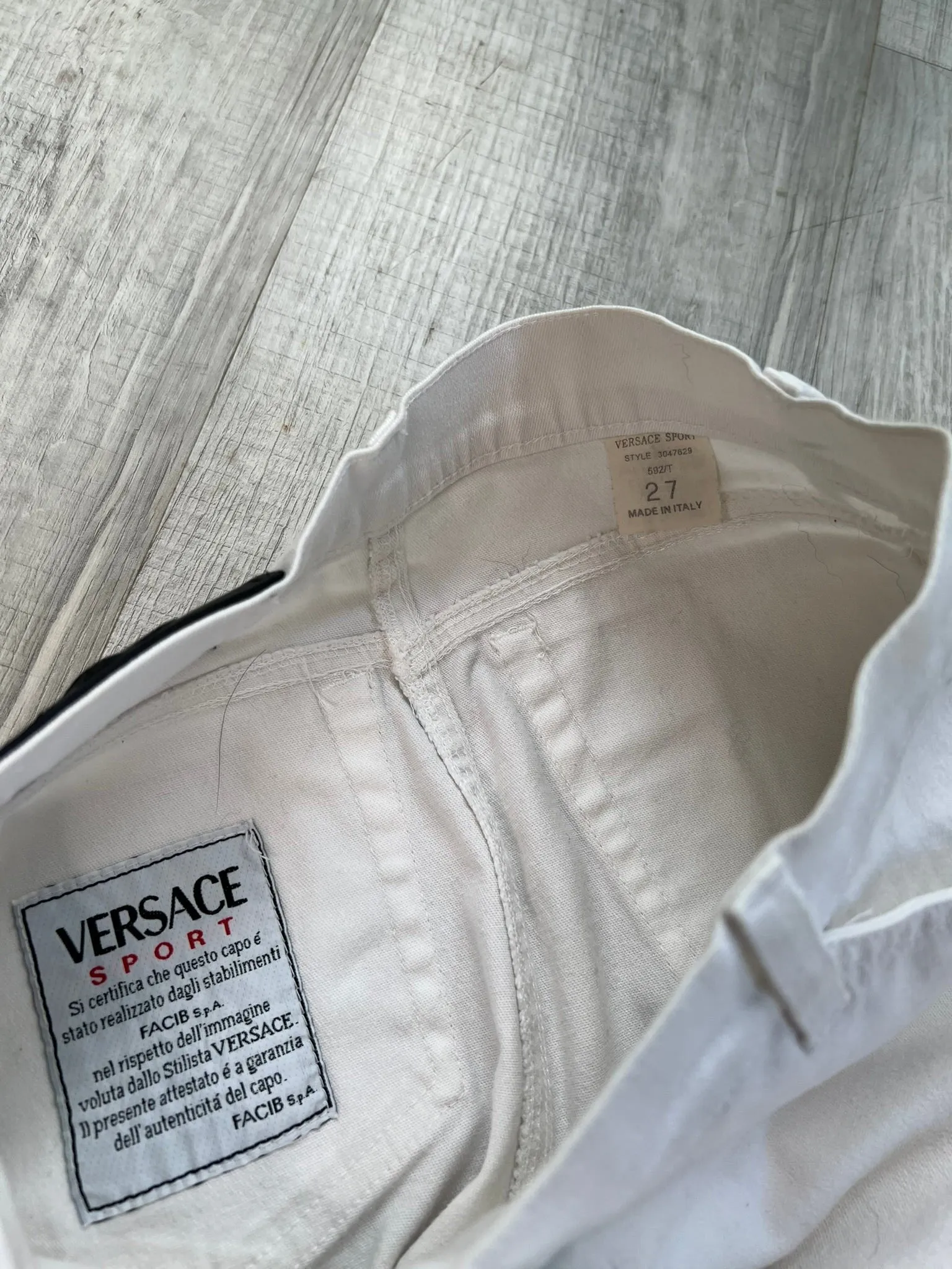 Vintage Versace Sport Slim Bootcut White Jeans - Made in Italy