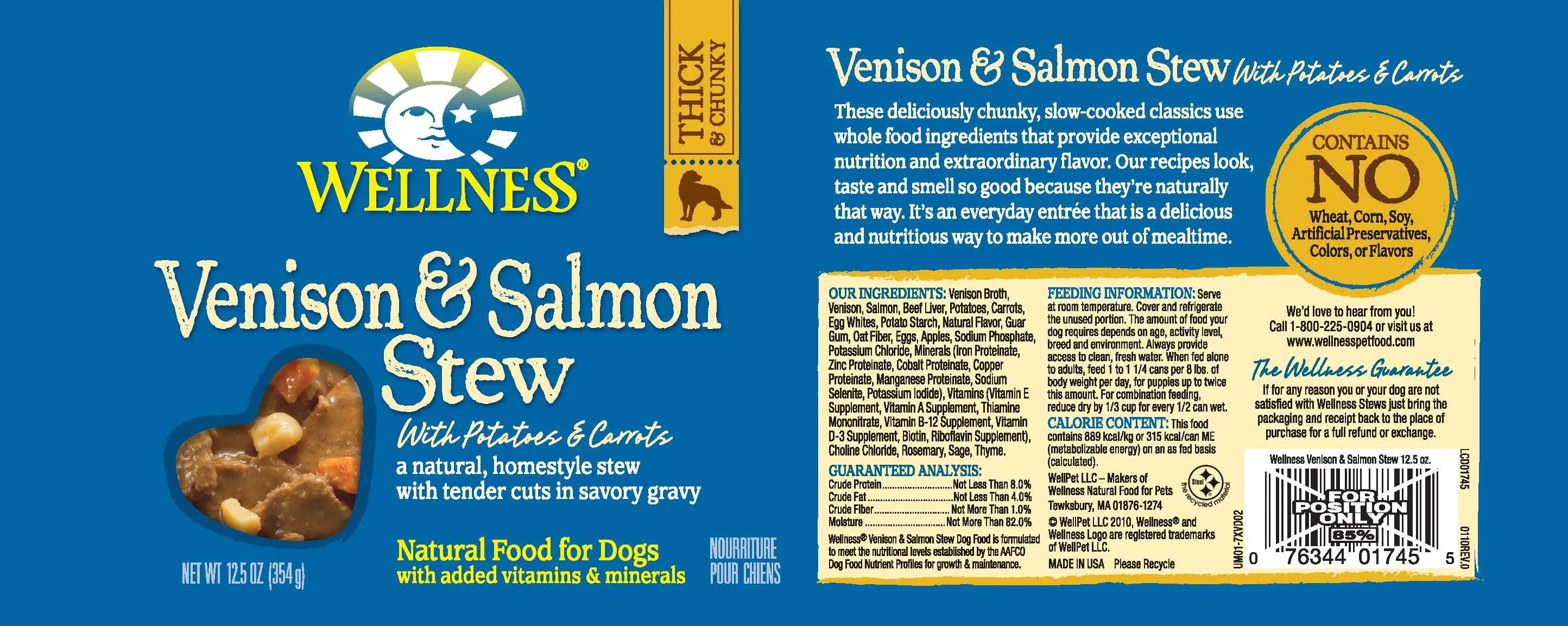 Wellness Grain Free Natural Salmon Stew with Potato and Carrots Wet Canned Dog Food