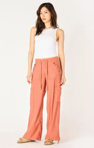 Wide Leg Cargo Pants - Terracotta