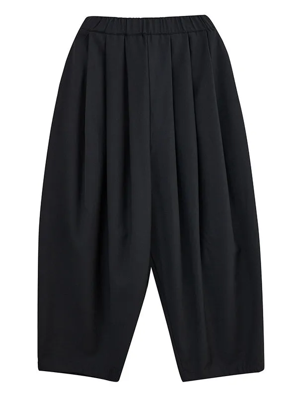 xakxx Casual Wide Leg Loose Pleated Solid Color Pants