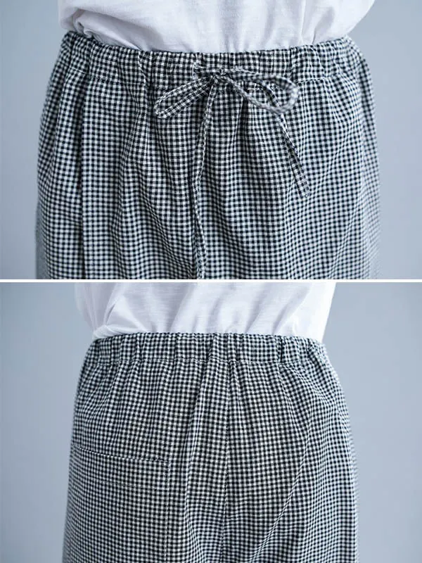 xakxx Original Plaid Irregularity Column Pants