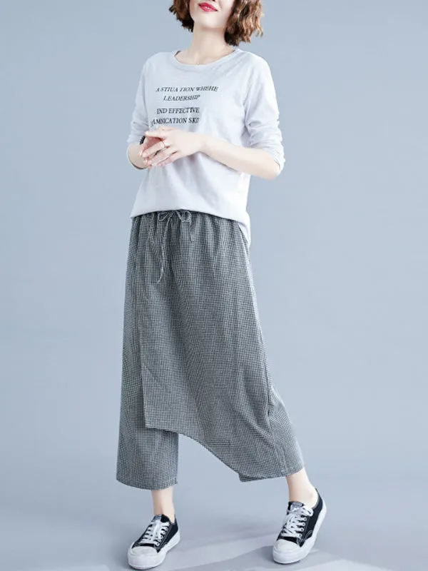 xakxx Original Plaid Irregularity Column Pants
