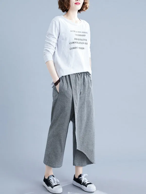 xakxx Original Plaid Irregularity Column Pants