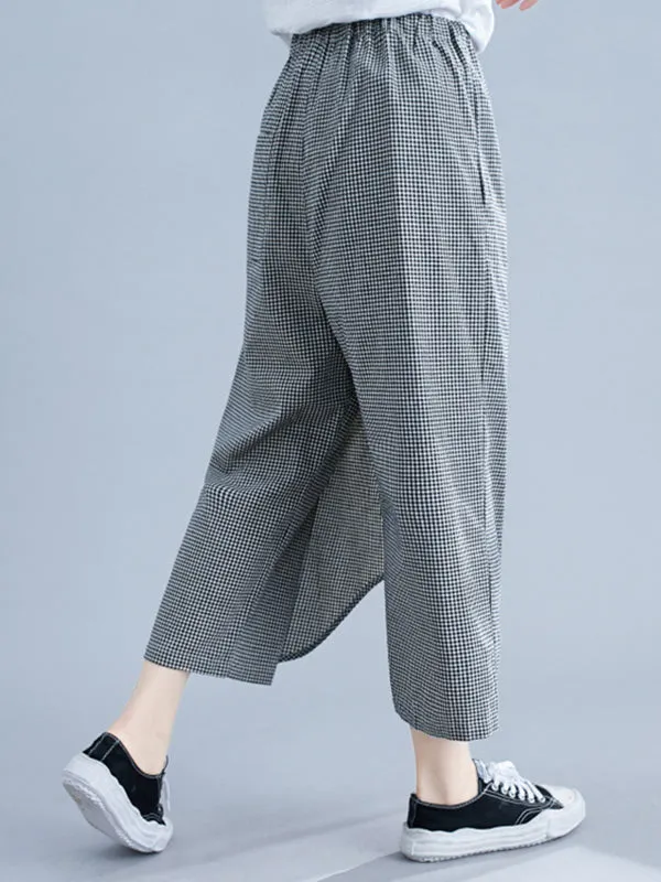xakxx Original Plaid Irregularity Column Pants