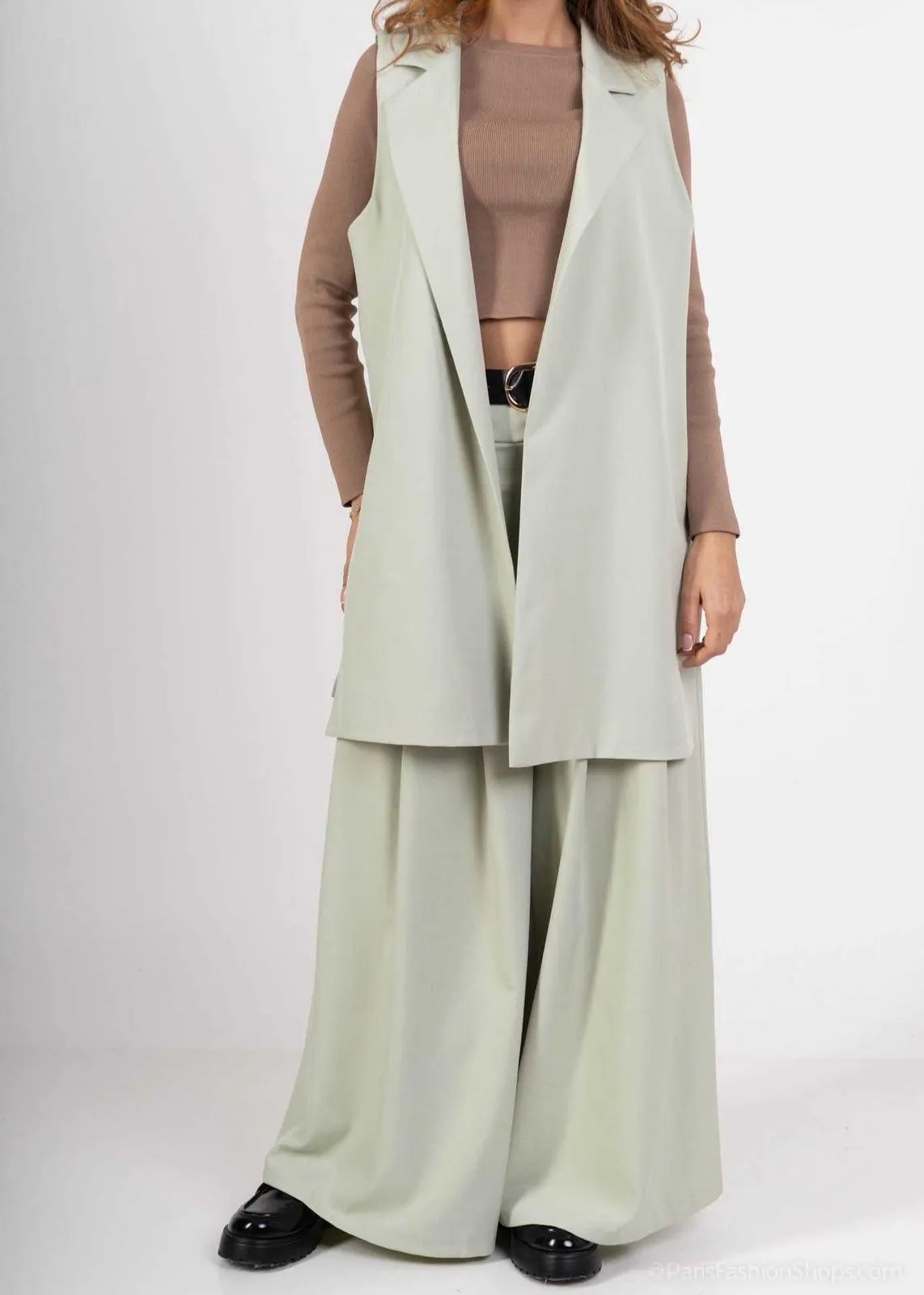 Zra Classy Wide Leg Belted Trousers – One Size (UK 8-14)