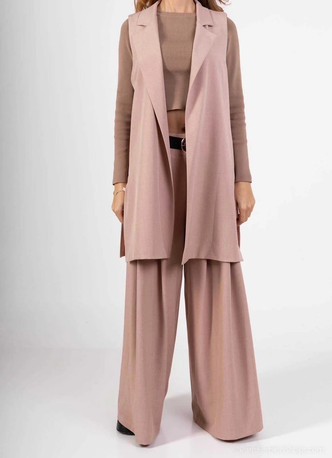 Zra Classy Wide Leg Belted Trousers – One Size (UK 8-14)
